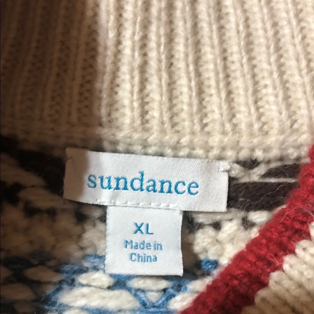 Sundance Anoki Blue and Cream Patterned Cardigan new Xl - Picture 5 of 9
